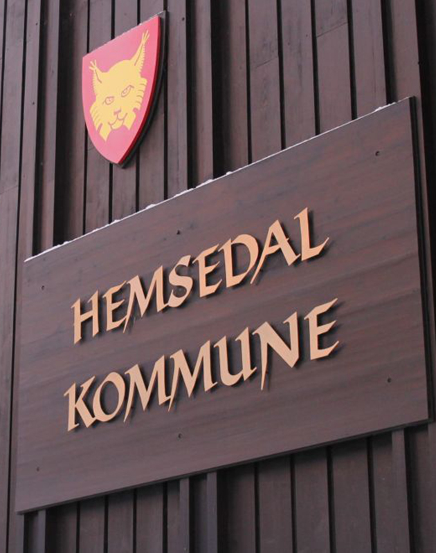 Viser skilt av Hemsedal kommune