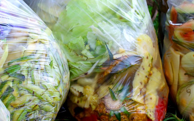 Avfallsposer med matrester