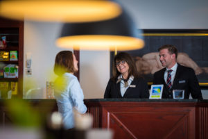 Miljøfyrtårn-skilt i resepsjon