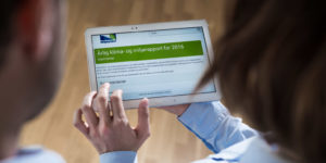 Klima- og miljørapport på tablet