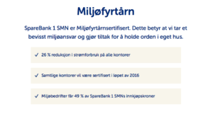 SMN 1 sine miljøprestasjoner