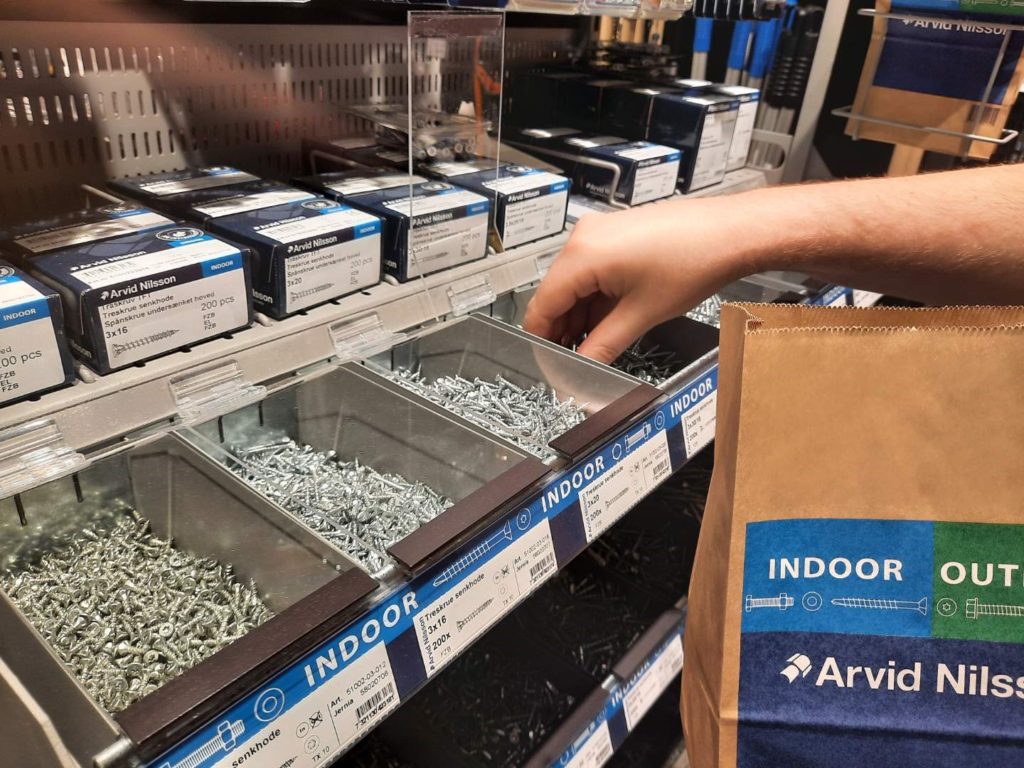 Bilde av skruer i løsvekt hos Jernia