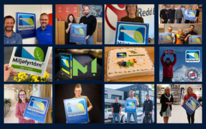 Collage av mange mennesker som viser frem Miljøfyrtårn