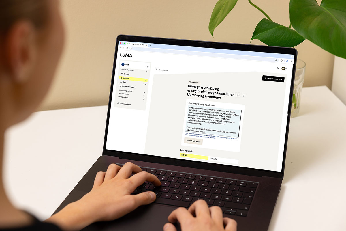 LUMA, digitalt bærekraftsverktøy