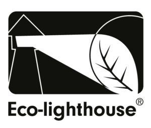 Engelsk Miljøfyrtårn-logo i sort